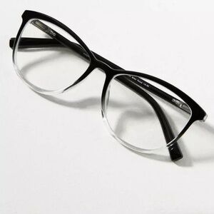 NEW‎ from Anthropologie Black Clear Blue Light Filtering Glasses +1.25